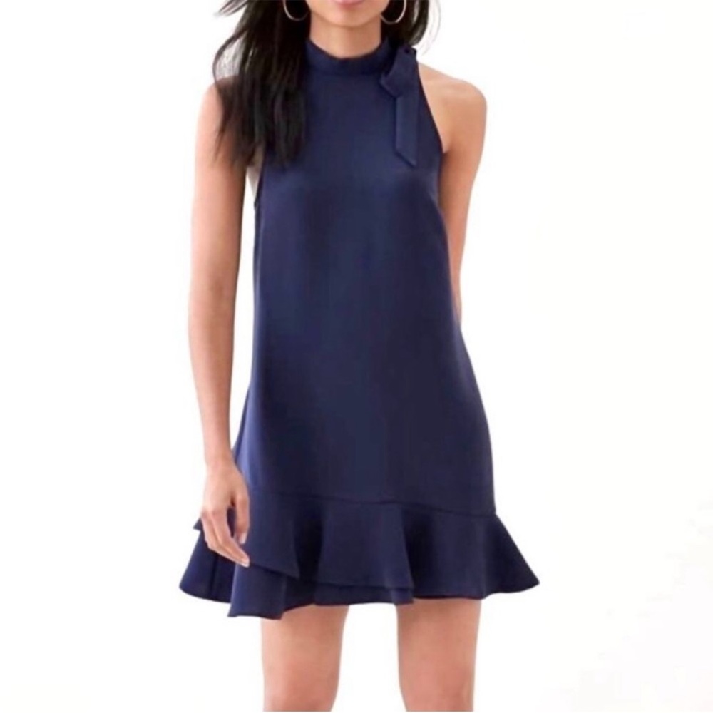 Likely Navy Ruffle Cocktail Dress